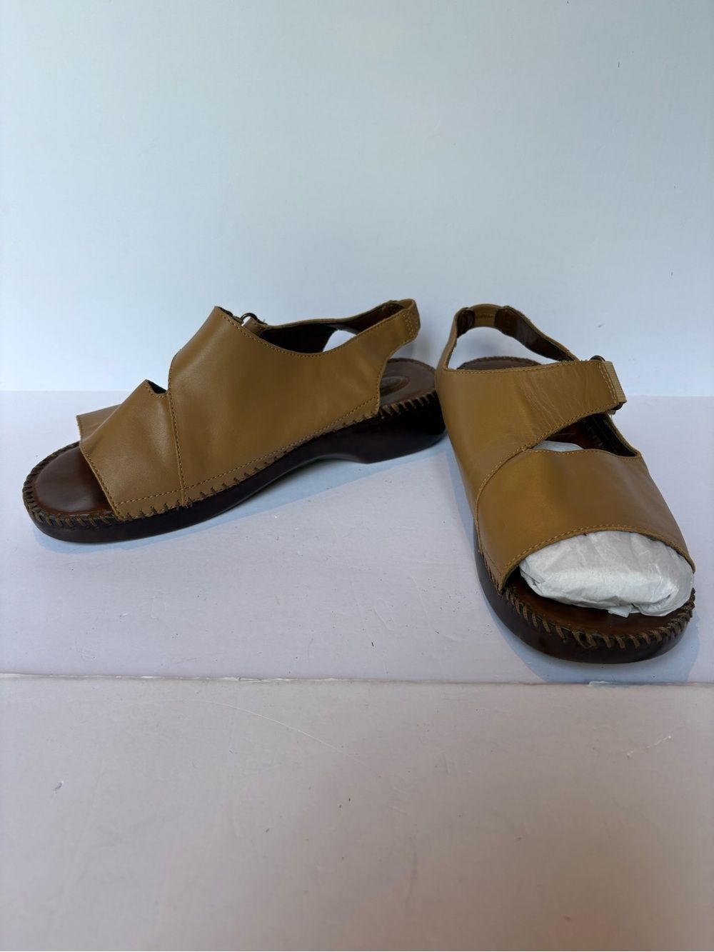 Dr.âScholls Women's Tan Leather Slingback Sandals Size 11XW